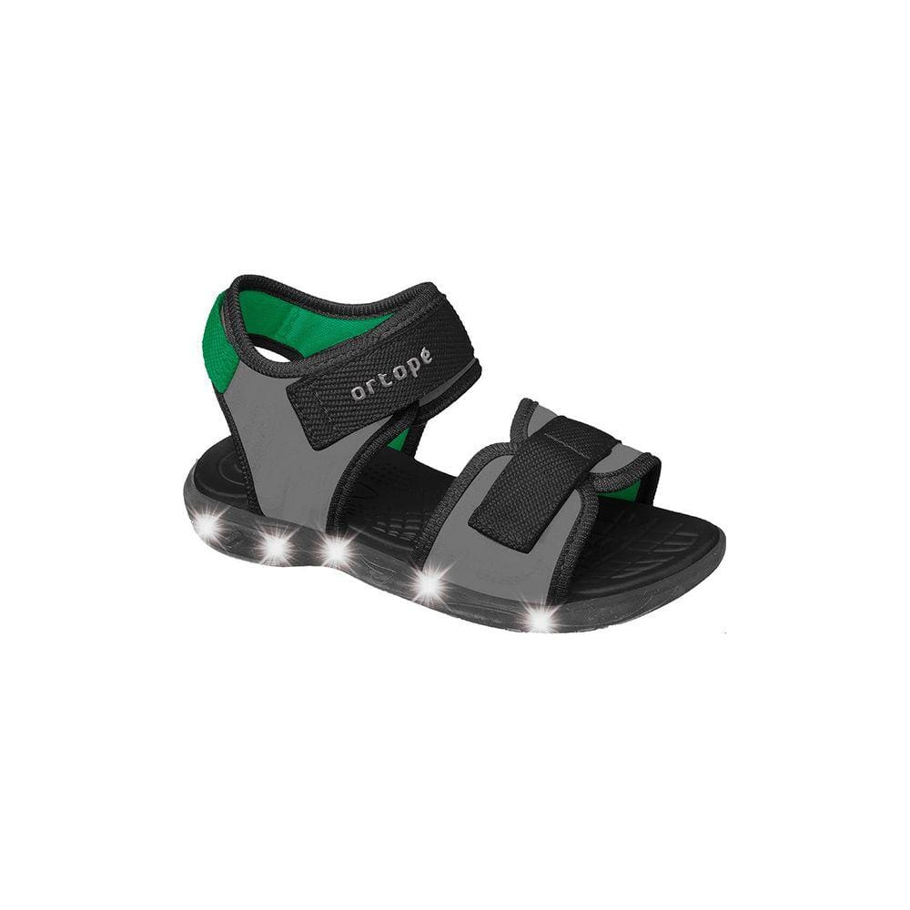 Sandália de Led Infantil Masculina Ortopé Energy Light Papete Cinza Grafite