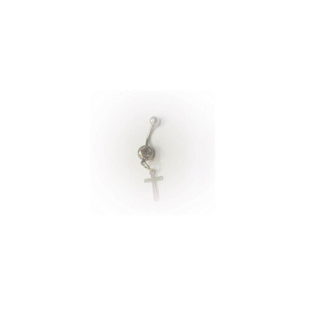 Piercing Umbigo Crucifixo Cruz Aço Cirúrgico
