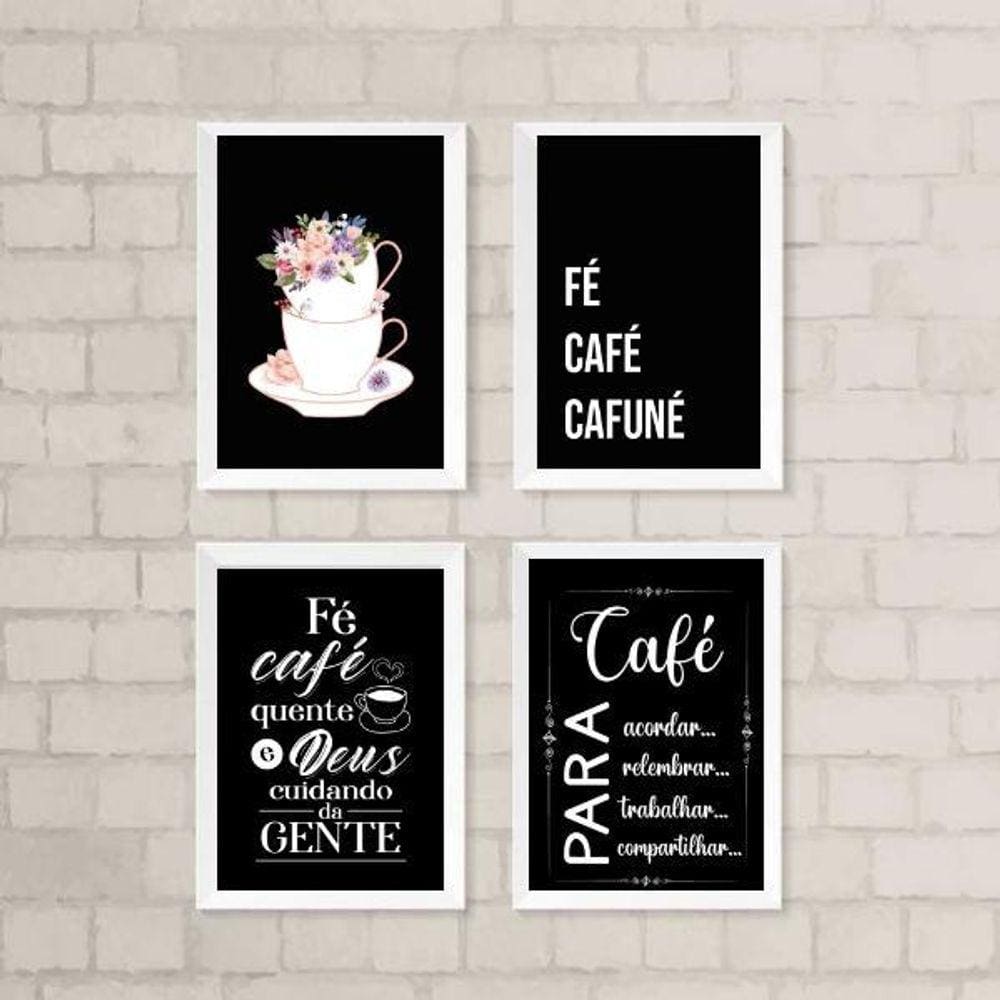 Quadros para Cantinho do Café Preto 33x24cm