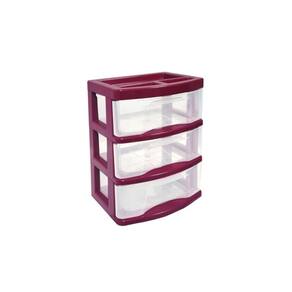 Gaveteiro De Mesa Pequeno 3 Gavetas Transparente Agraplast