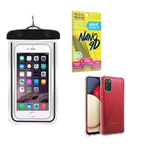 Capinha Samsung A03 S + Capa Prova Dágua + Película Nano 9D