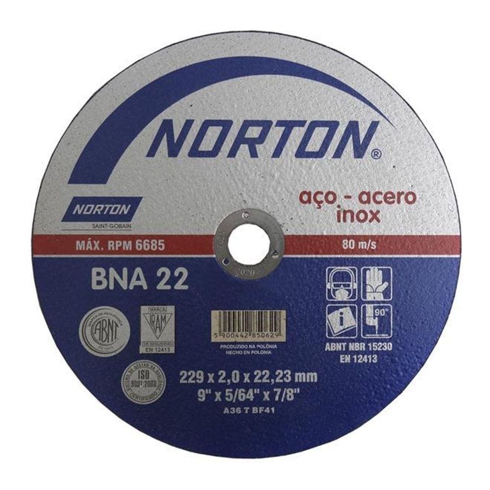 Disco De Corte 229X2X22,23 Mm Bna22 Norton