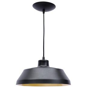Pendente Prato Poptem Bedd Aluminio Preto E Dourado