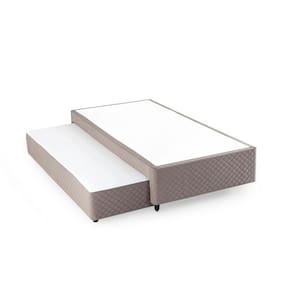 Base Box Solteiro com Colchão Auxiliar de Mola 88x188x28cm Seattle Bege