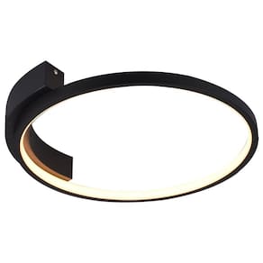 Plafon Bambolê 40cm 1x24w 3000k 813lm Preto