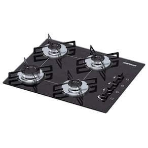 Cooktop 4 Bocas Chamalux Ultra Chama Bivolt Gás Marroml Preto