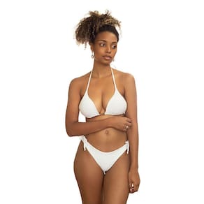 Biquini Cortininha De Amarrar Liso Fio Duplo Com Bojo Removivel Proteçao UV Moda Praia Verao