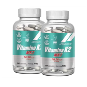 Kit 2 Unidades Vitamina K2 (MK7 149,06mcg) - 60 Cápsulas - Health Labs