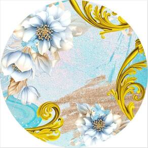 Painel Redondo 3D Sublimado Floral Frd-3188