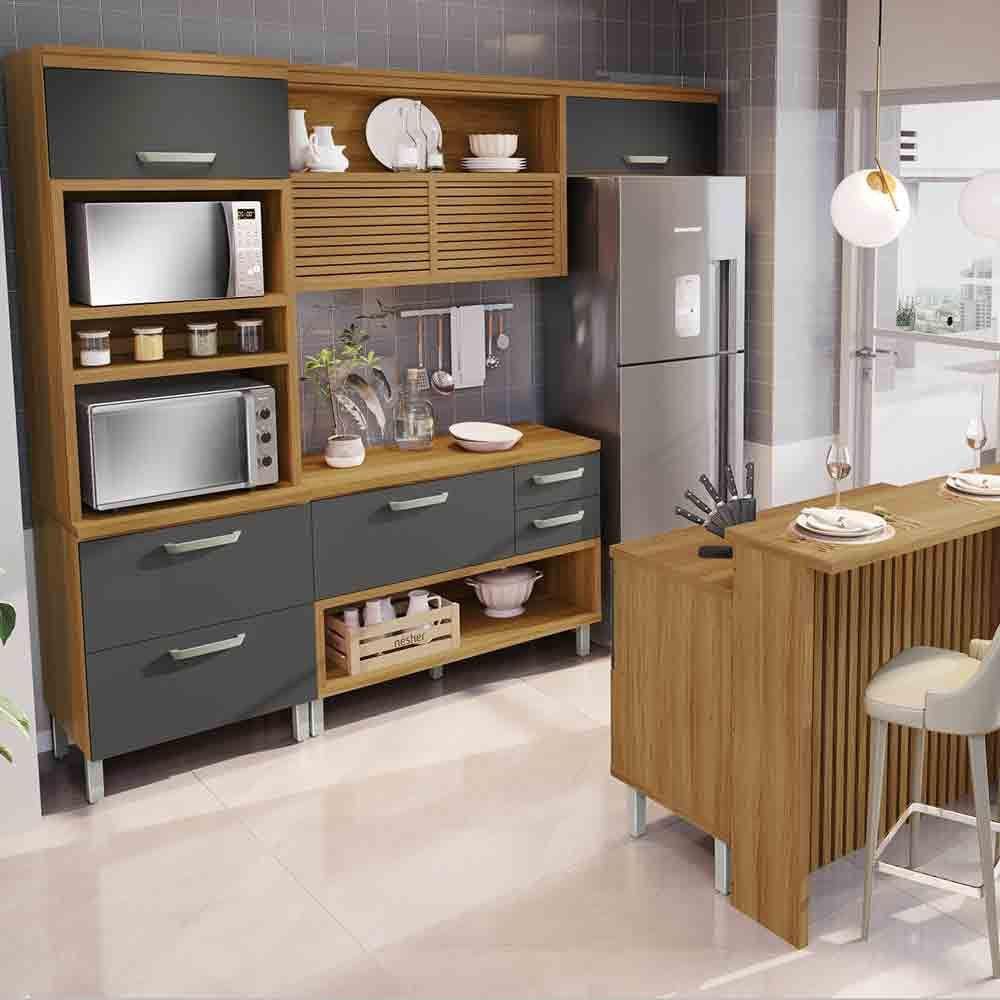 Cozinha 05 Peças Ripado Nesher Princesa Gourmet 100 MDF