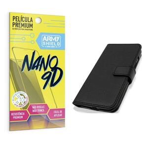 Capinha Carteira Samsung A12 + Película 9D Armyshield