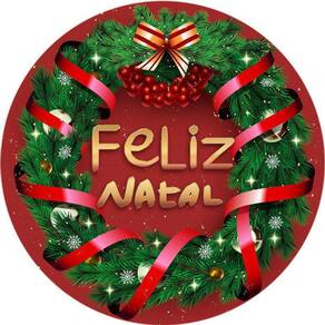 Painel Redondo 3D Sublimado Natal Frd-5417
