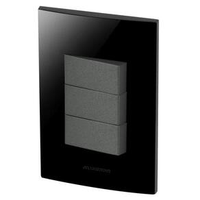 Conjunto 3 Interruptores Simples - Inova Black / Grafite