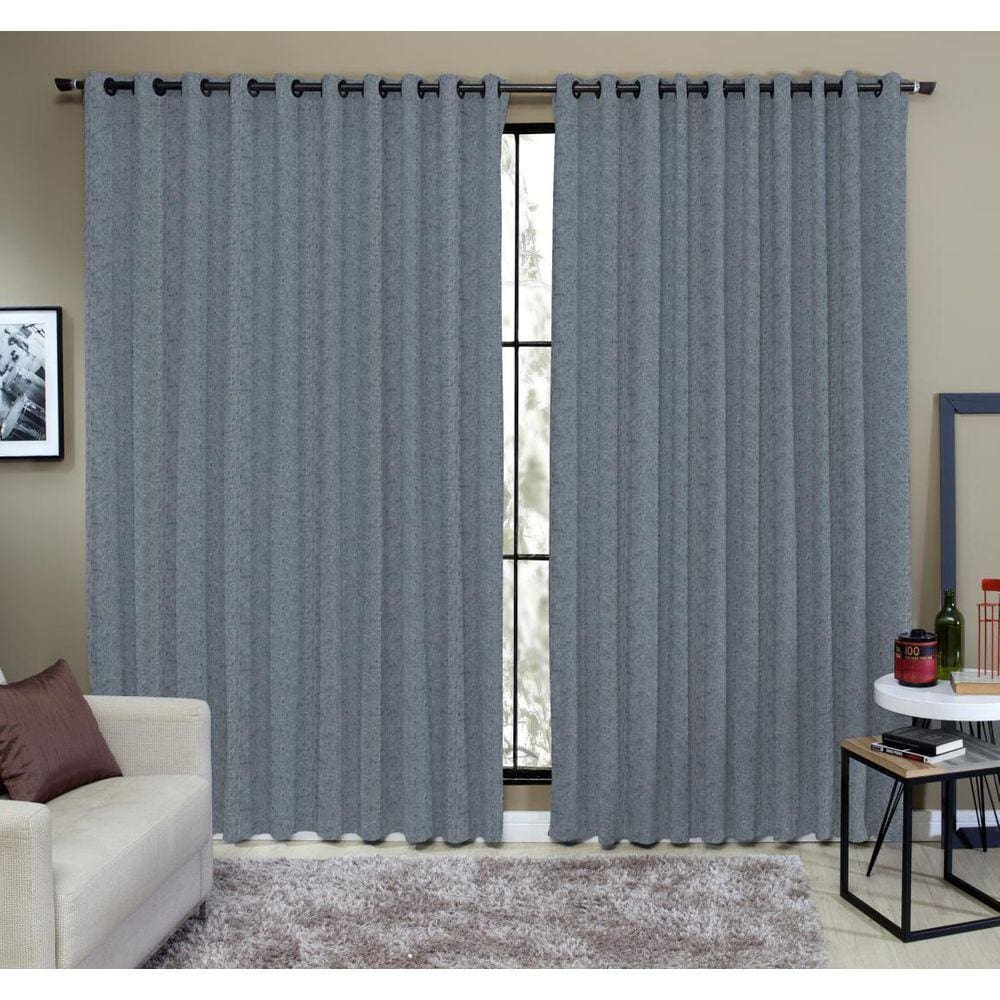 Cortina Tecido Rustico 2,00X2,40M Semi Blackout Azul