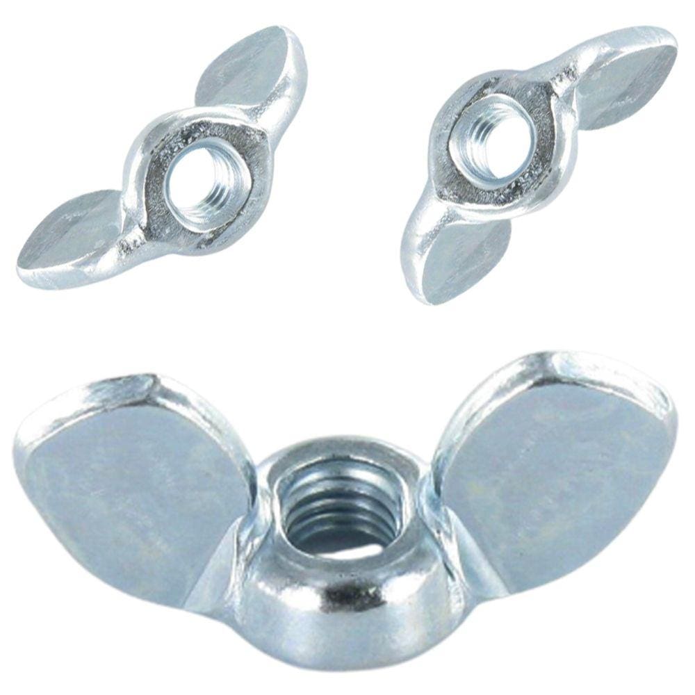 Porca Borboleta M6 Din 315 Aço Zinco Branco - 50Un