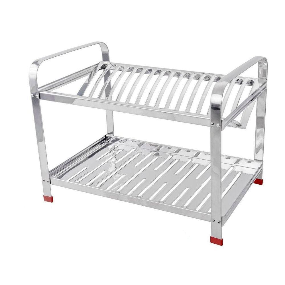 Escorredor Inox 16 Pratos Vermelho | Porta Talher em PP