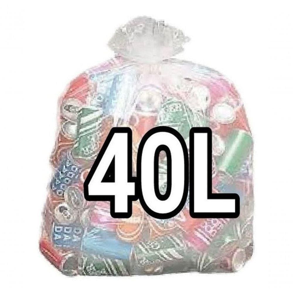 Sacos De Lixo 40 Litros Transparente 100un