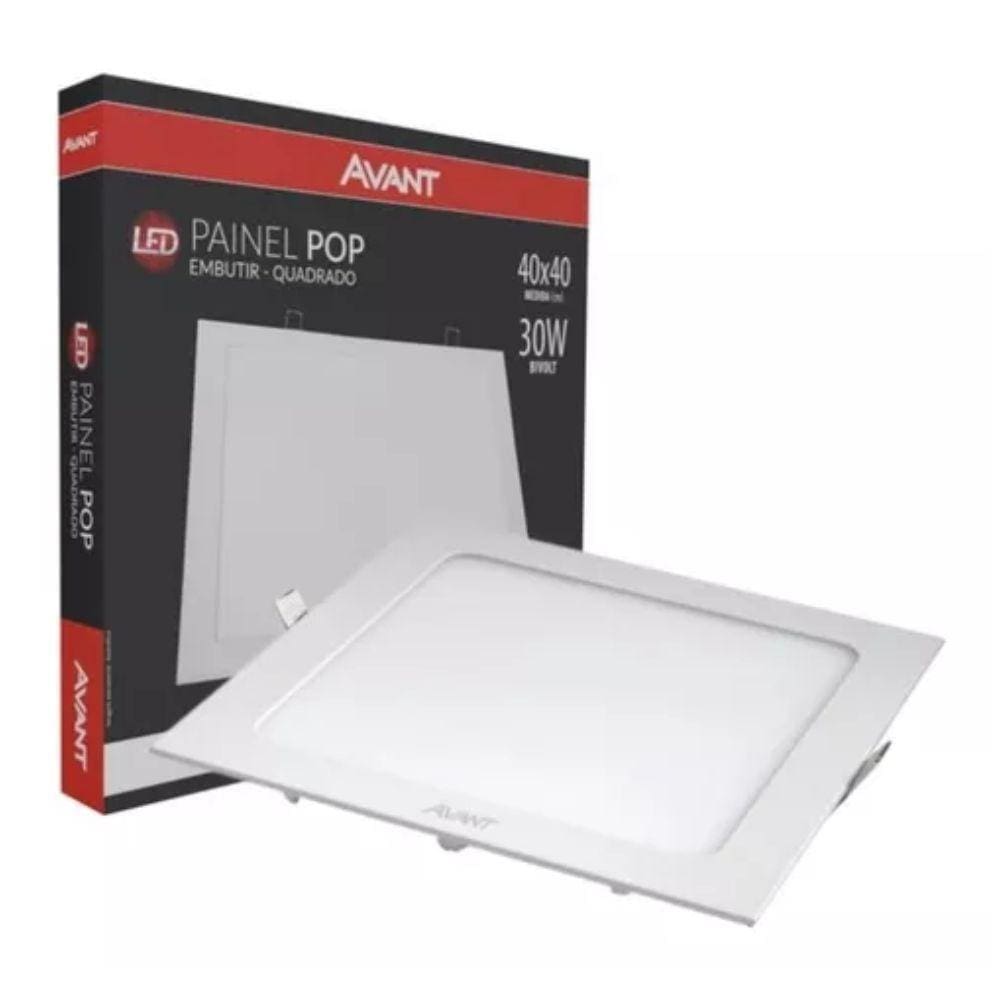 Painel Led Avant Quadrado Embutir 30w 6500k Bivolt Branco