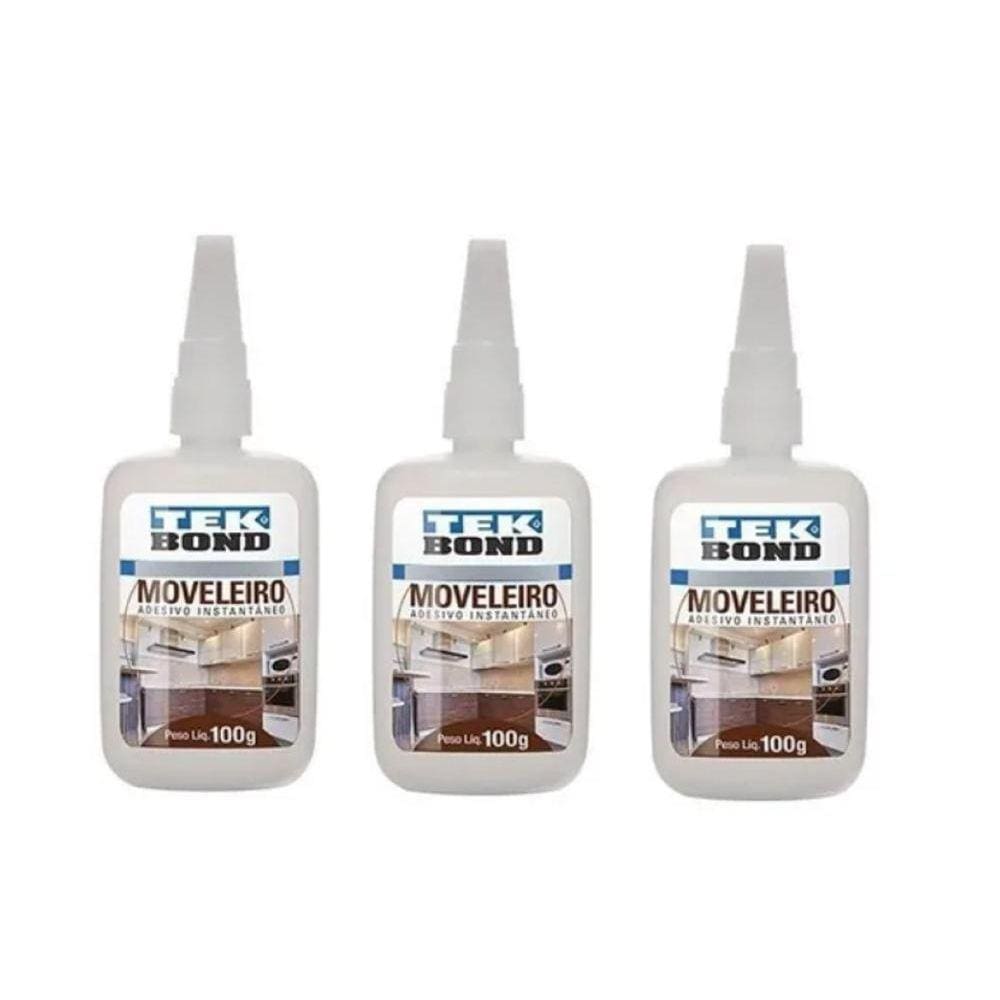 03 Un Cola Adesivo Instantânea Tekbond Moveleira 793 100Gr