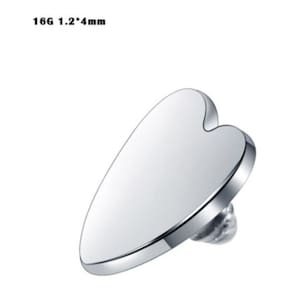 Piercing Microdermal Prata Coração 4Mm Topo Titânio