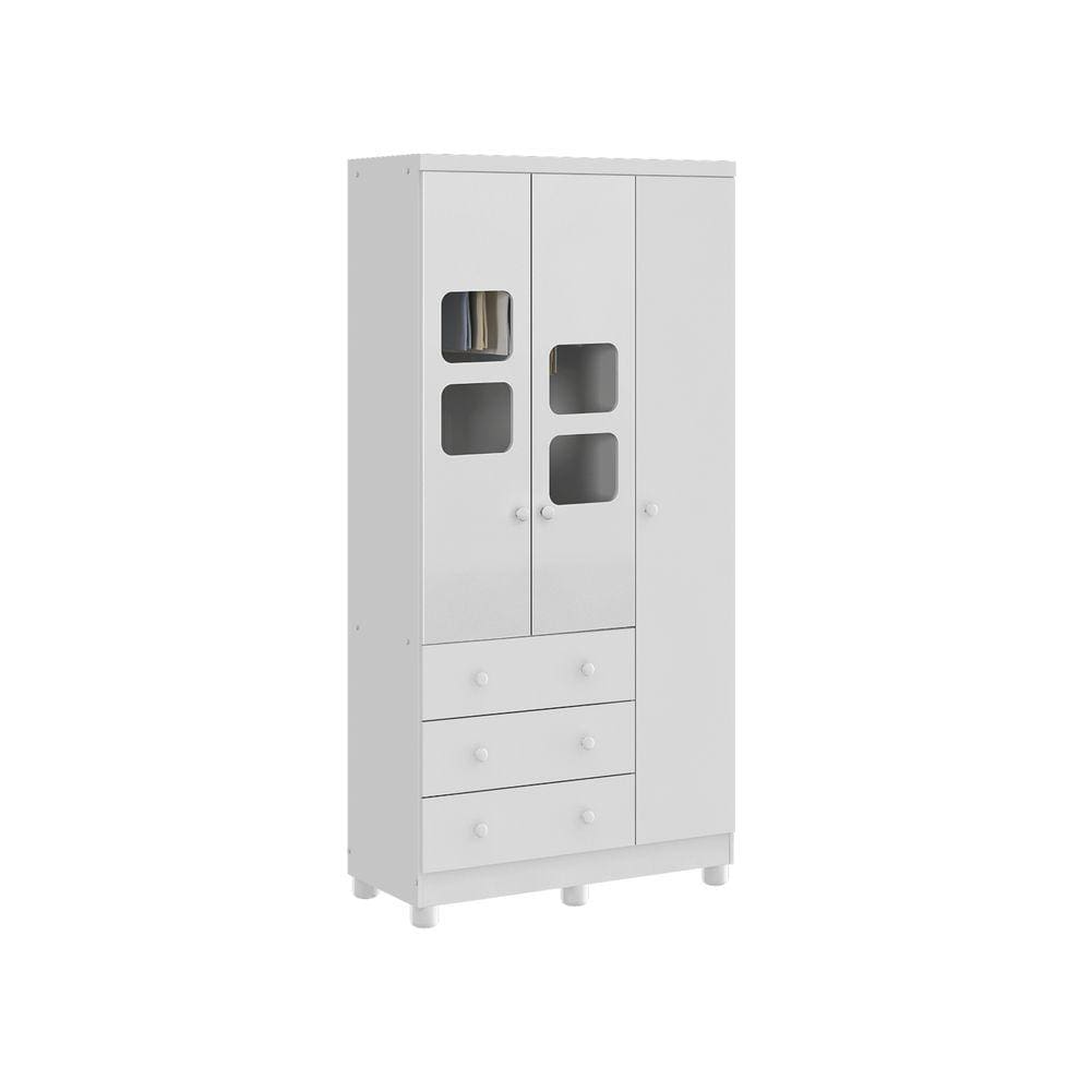 Guarda Roupa Bebê Moveis Peroba Uli 03 portas 03 gavetas MDF