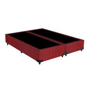 Base Box King Bipartido Suede Vinho - 30x198x203