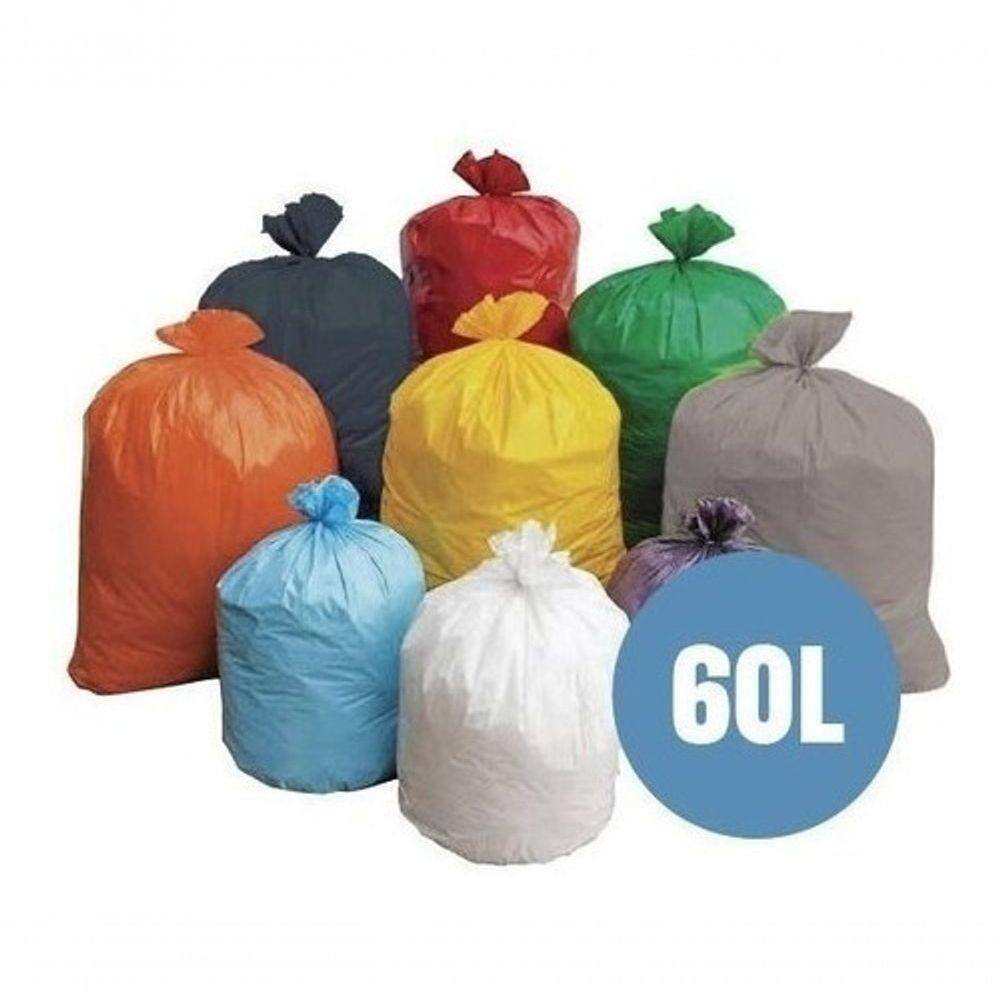 Saco De Lixo 60 Litros Coloridos - Pacote Com 50un vermelho