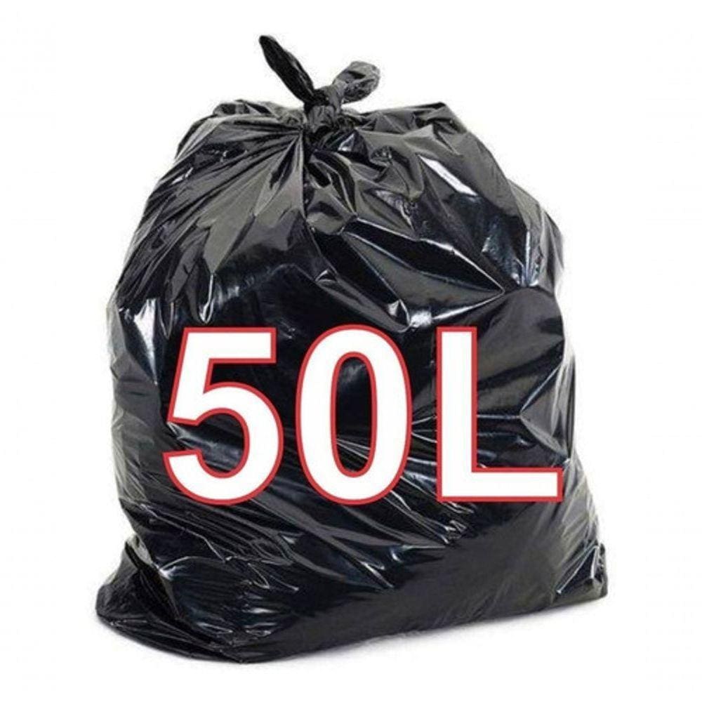 Saco De Lixo 50 Litros Super Reforçado Industrial 50 Unidas preto