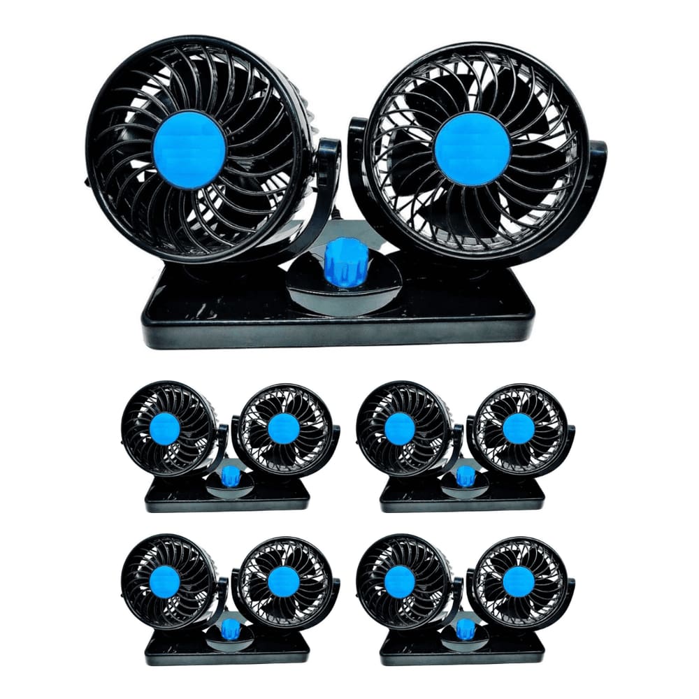 Kit 5 Ventilador Automotivo Duplo Carro Caminhão Ajuste 12V