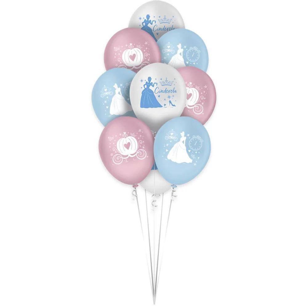 Balão Bexiga Cinderela 9 Polegadas Com 25 Unidades