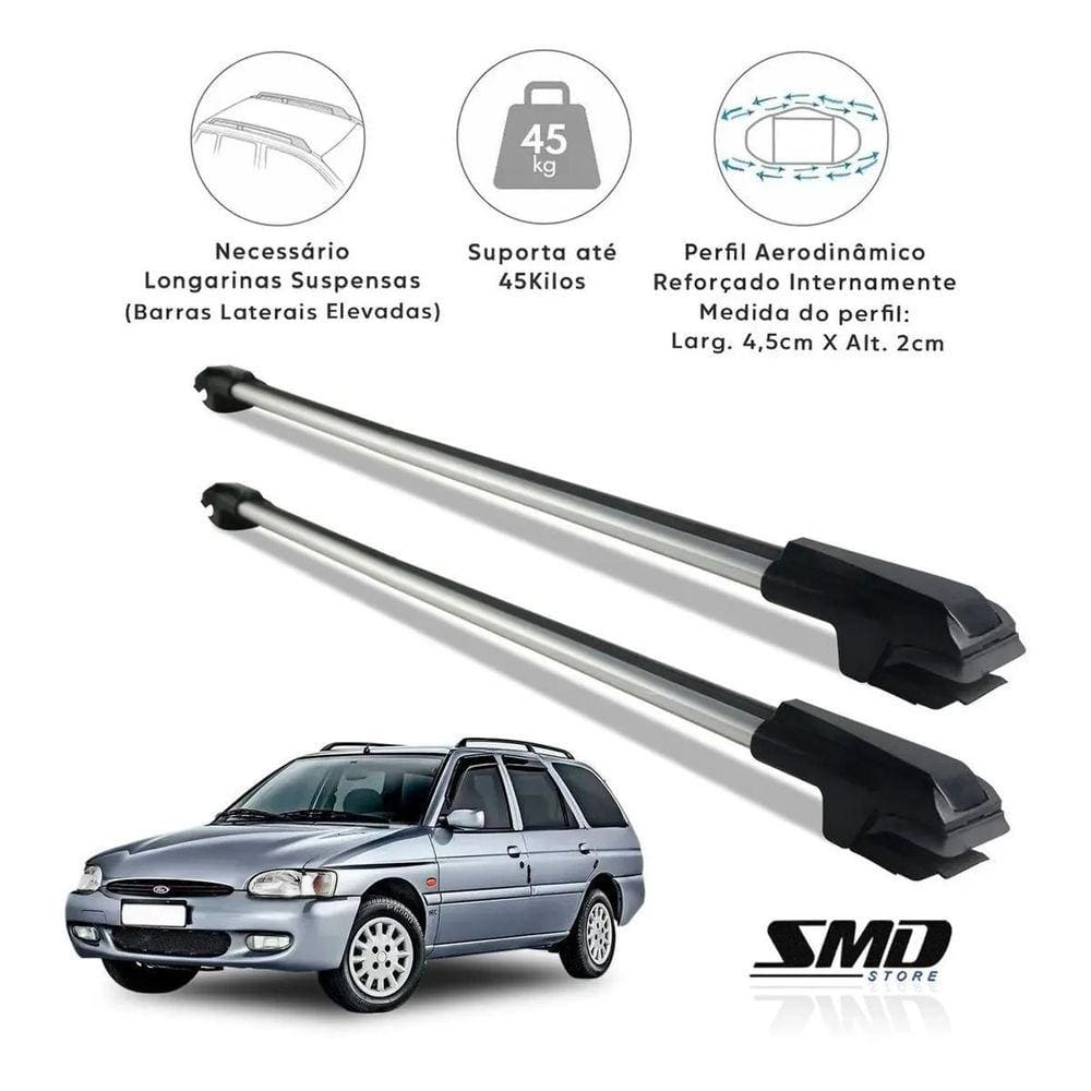Rack Travessa Teto Prata Ford Escort Wagon 1997 A 2000 Prata