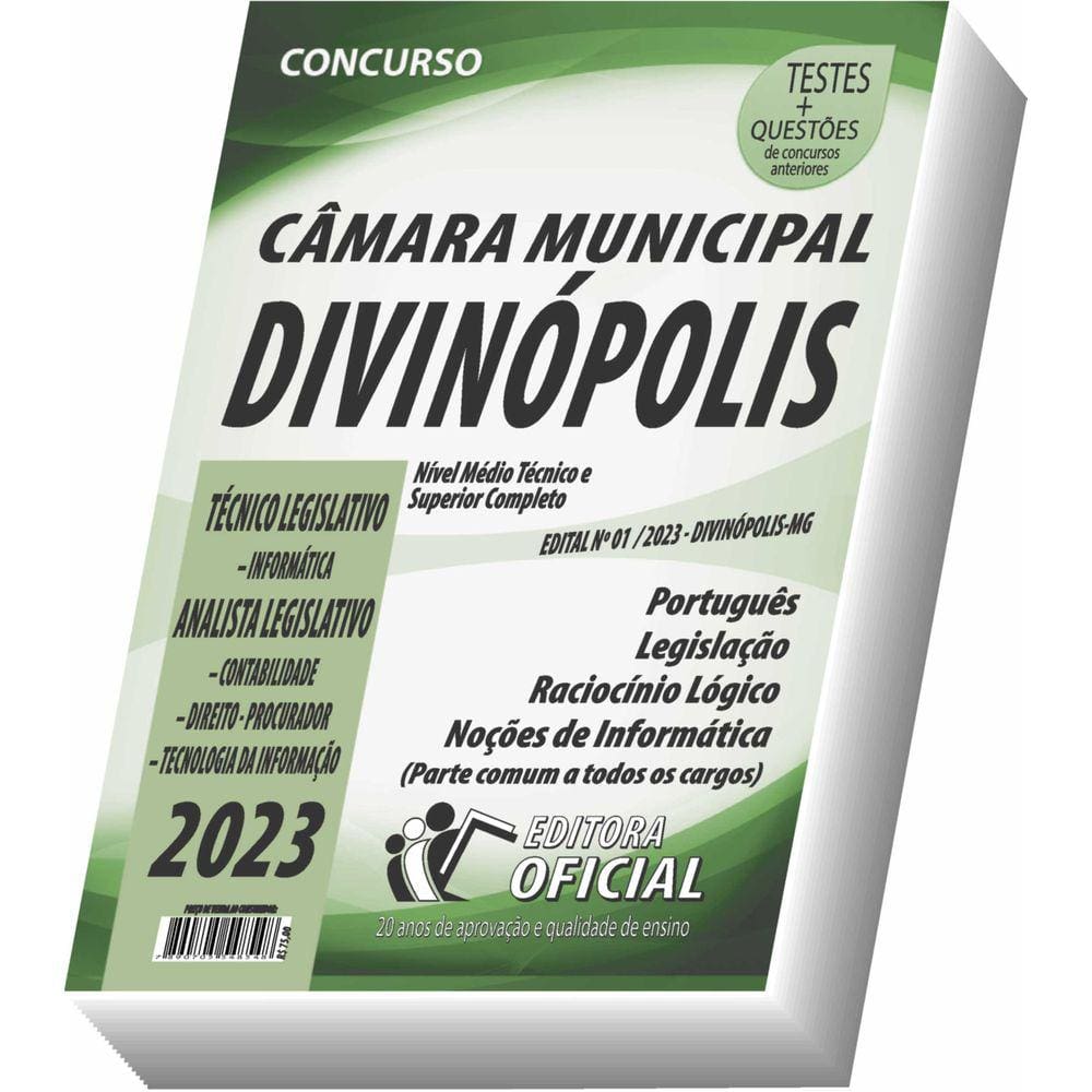 Apostila Câmara de Divinópolis - MG - Técnico Legislativo - Analista Legislativo - Parte Comum aos Cargos