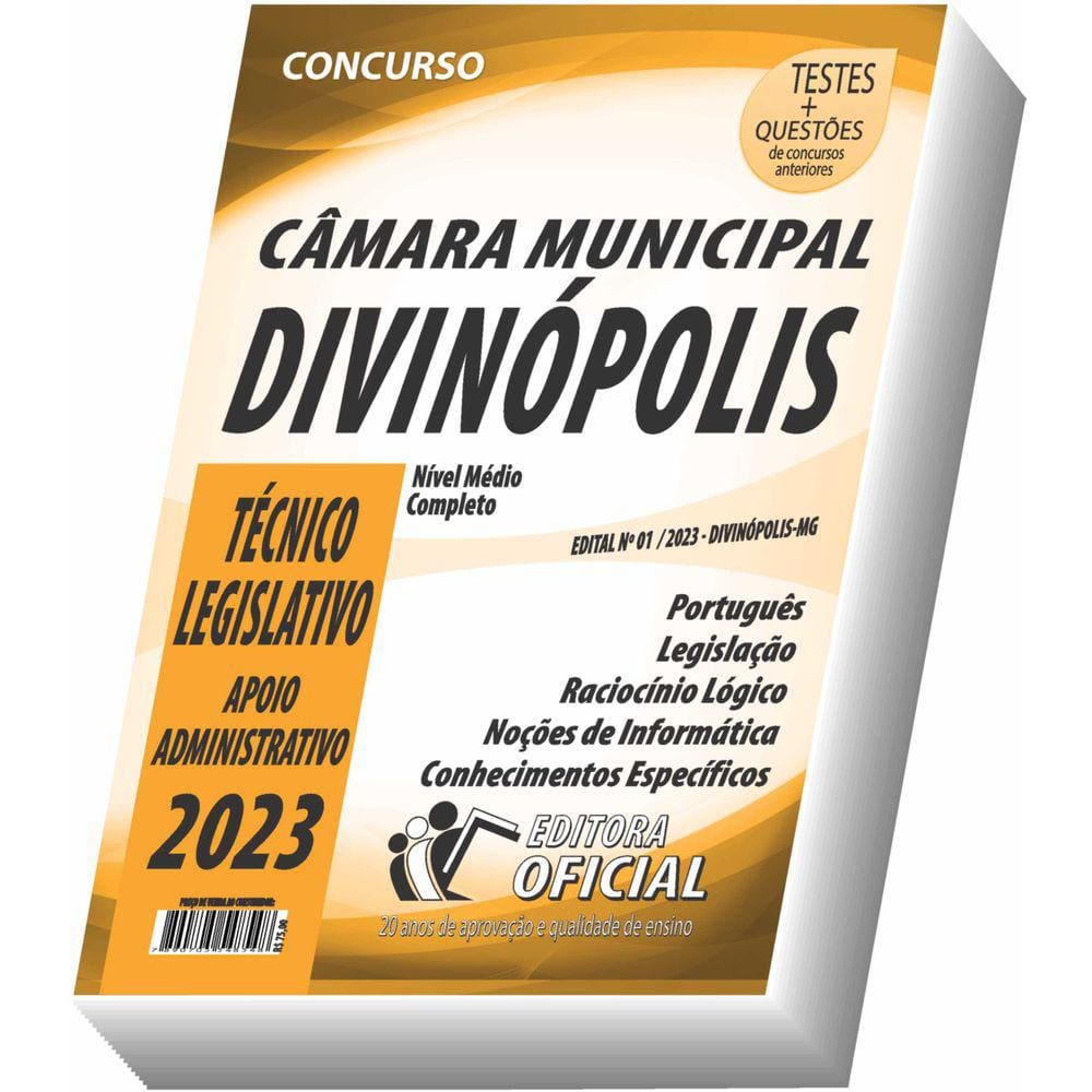 Apostila Câmara de Divinópolis - MG - Técnico Legislativo - Apoio Administrativo