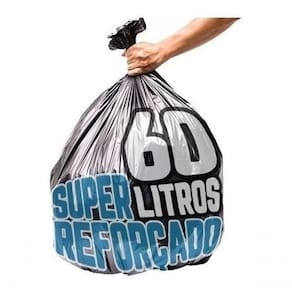 Saco De Lixo 60 Litros 100un Preto Super Reforçado
