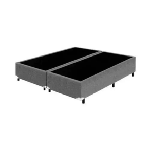 Base Box Queen Bipartido Sintético Cinza - 30x158x198