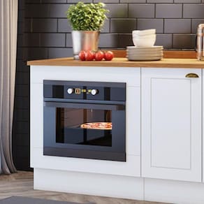 Balcão Forno Embutir com Tampo Emily Espresso Móveis Branco HP/Marrom