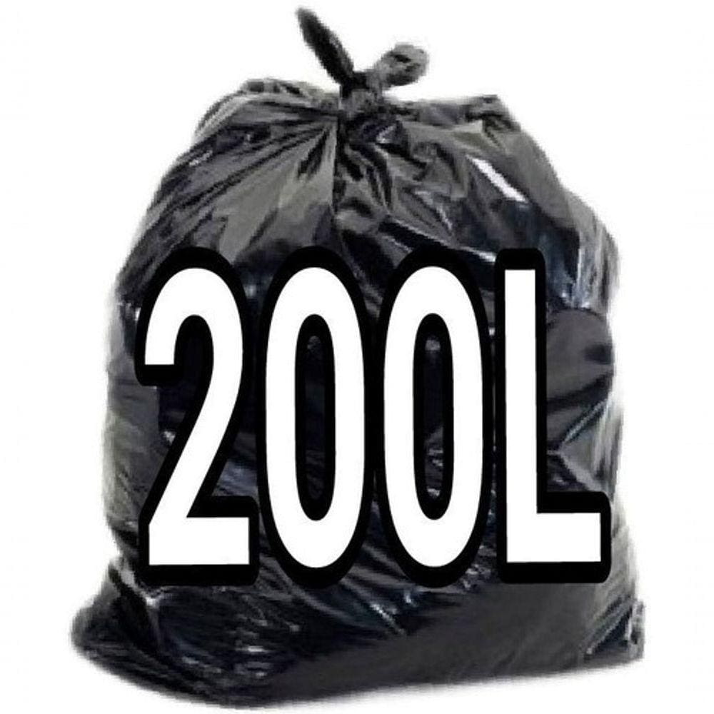 Saco De Lixo 200 Litros Preto 100un Resistente