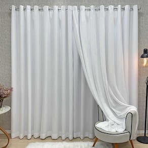 Cortina Nuance Microfibra Gaze Linho 3,00x2,70m Sala Quarto Varão 3m - Branco