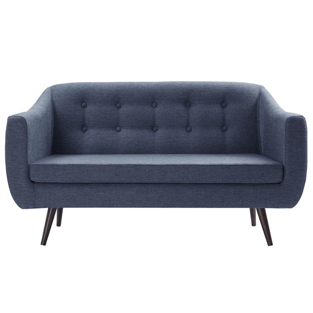 Sofa 2 Lug Pes Tabaco 135 cm 7017 Linhao Azul Marinho Dmobiliario
