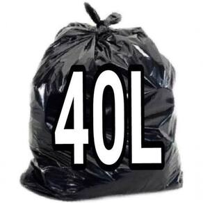 Saco De Lixo 40 Litros Preto 100 Unid Resistente Fabricante preto