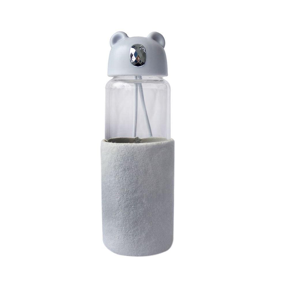 Garrafa De Vidro Bear Bottle Com Capa De Veludo Com Tampa e Alça