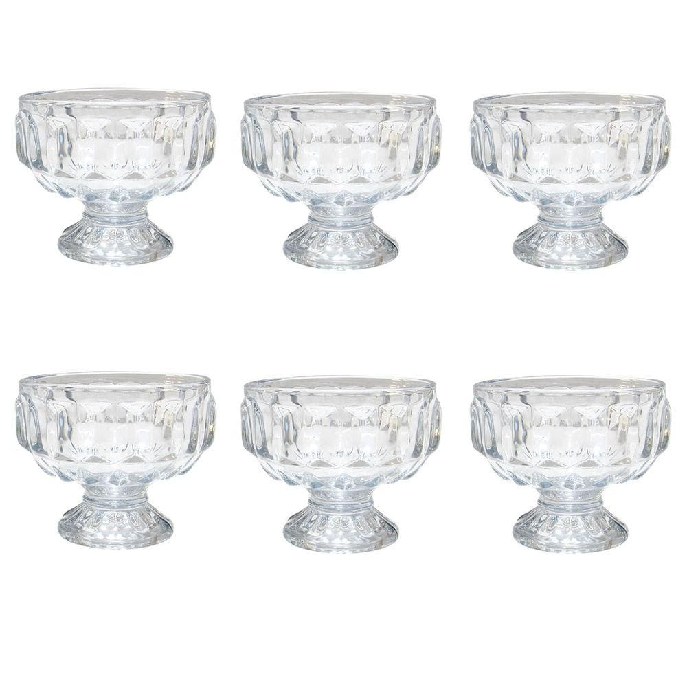 Jogo Taça De Sobremesa Em Vidro Com 6 Peças 150 Ml