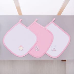 Kit 3 Fraldas Pano De Boca Malha Para Bebê Coleguinhas Branco