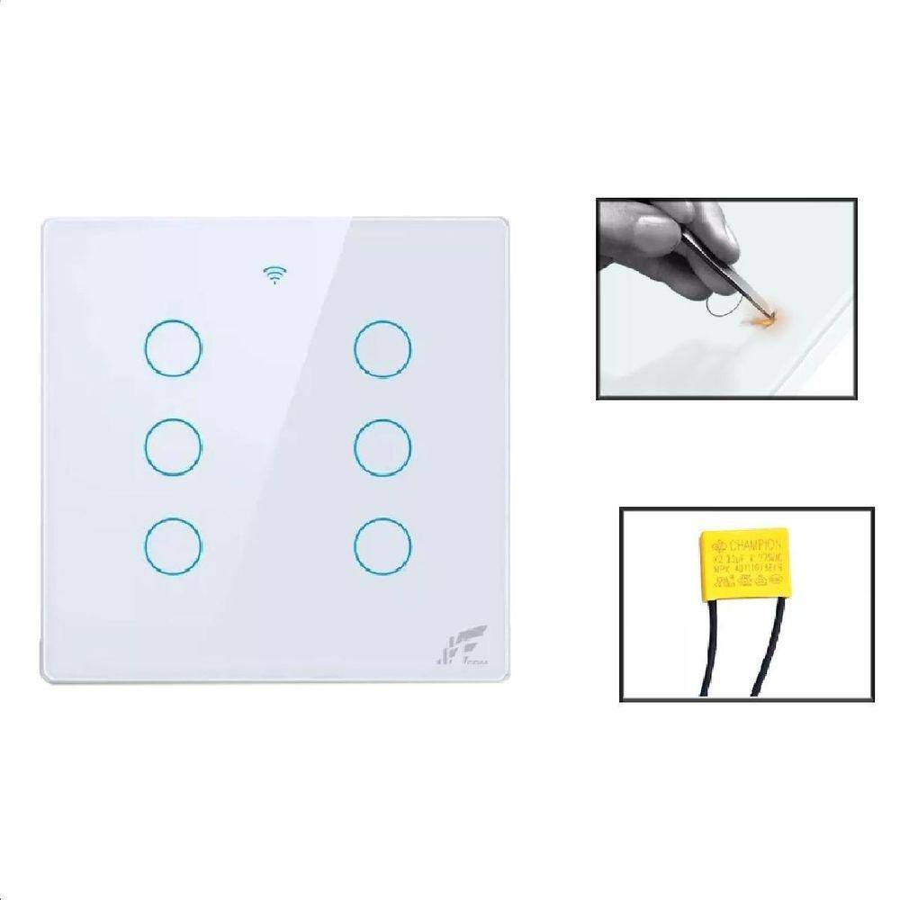 Interruptor Touch JWCOM SMART - Wi-Fi 2.4GHz - Compatível