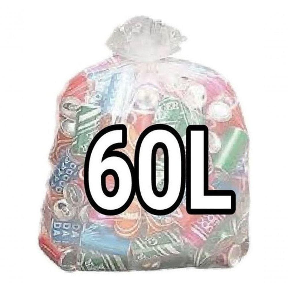 Sacos De Lixo 60 Litros Transparente Reforçado 100un