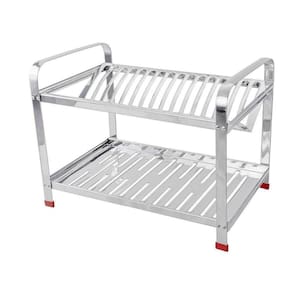 Escorredor Inox 16 Pratos Vermelho | Porta Talher em PP