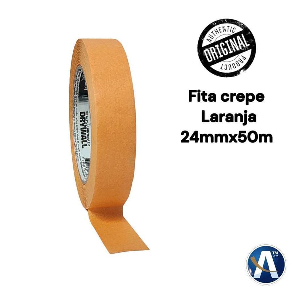 Fita Crepe Laranja 24mmX50m - Pintura Imobiliária