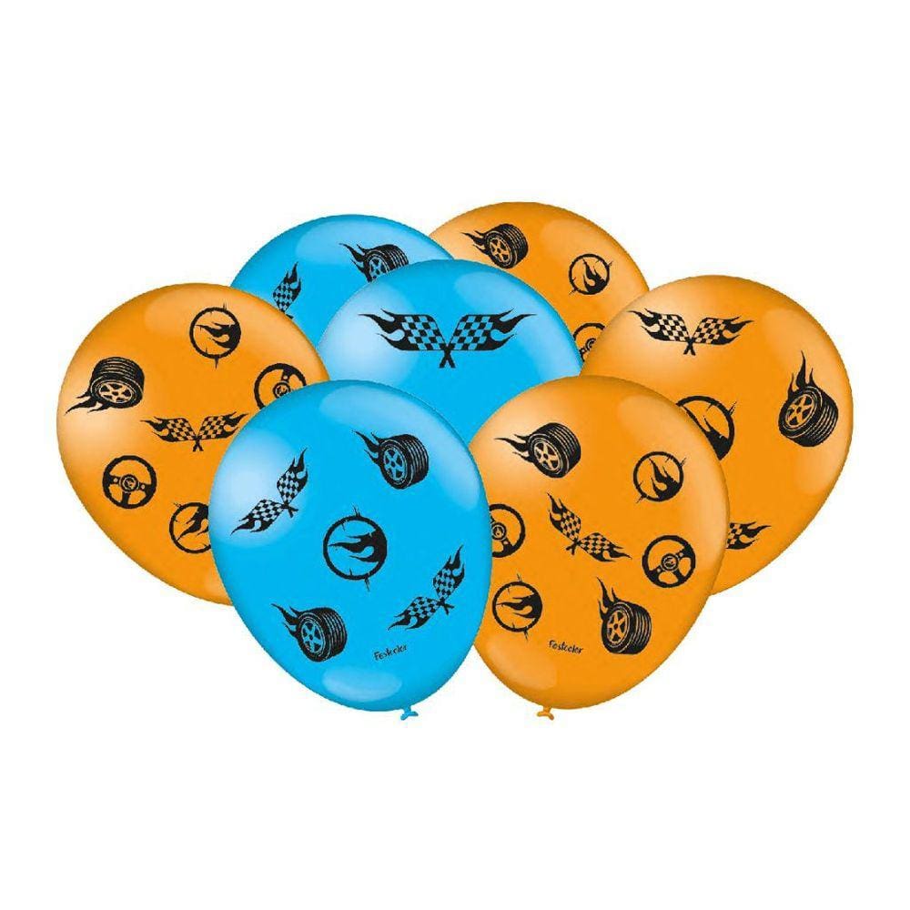 Balão Bexiga Hot Wheels 9 Polegadas Com 25 Unidades