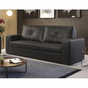 Sofá para Sala de Estar 03 Lugares Modelo Fixo La Paz Preto