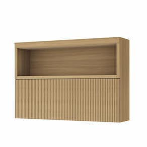 Armário Aéreo Ripado 1 Porta Basculante Marquesa 120cm 100 MDF